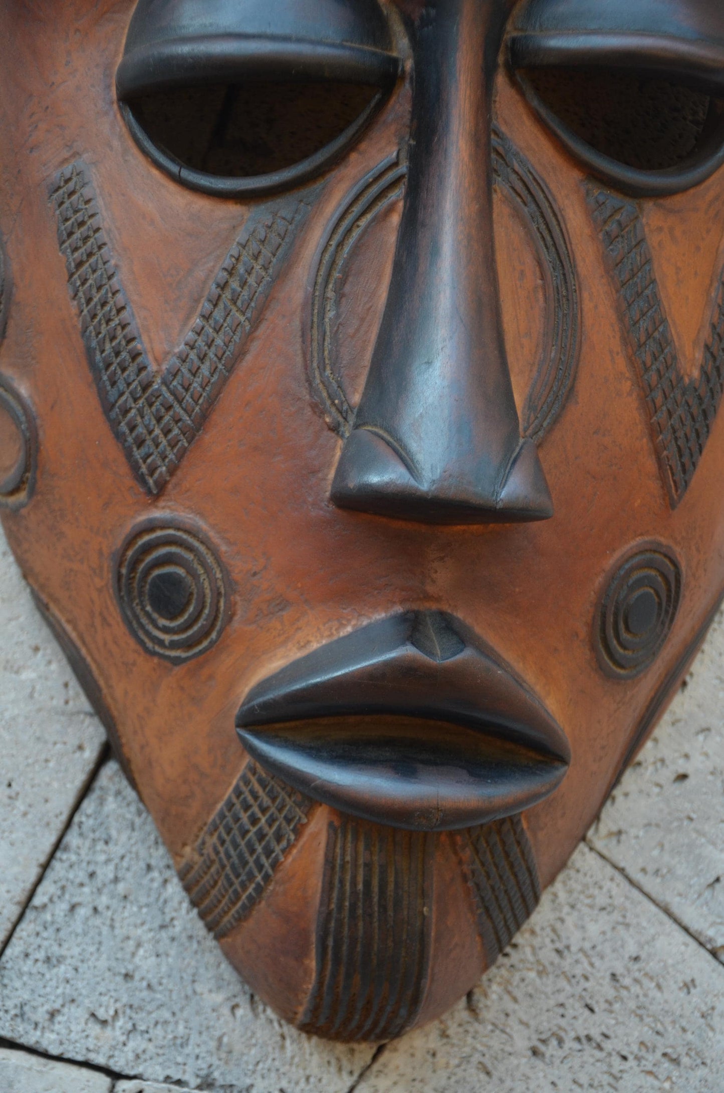 Authentic Chokwe-Style Mask | Elegant Angolan Tribal Wall Art