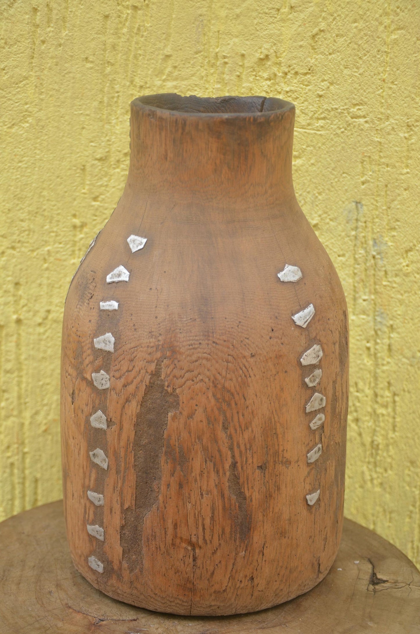 Authentic Rwandan Milk Vessel | Traditional Icyansi | Hand-Carved Wood