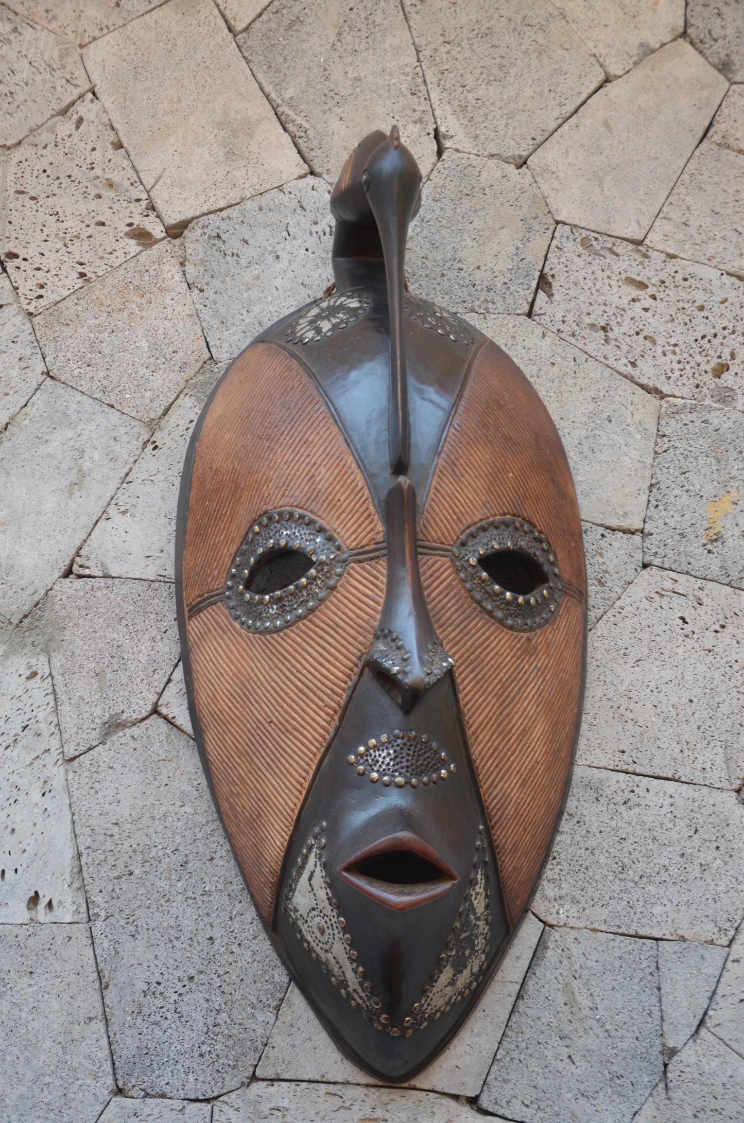 Authentic Ghanaian "Borre" Mask | Large Decorative Tribal Art