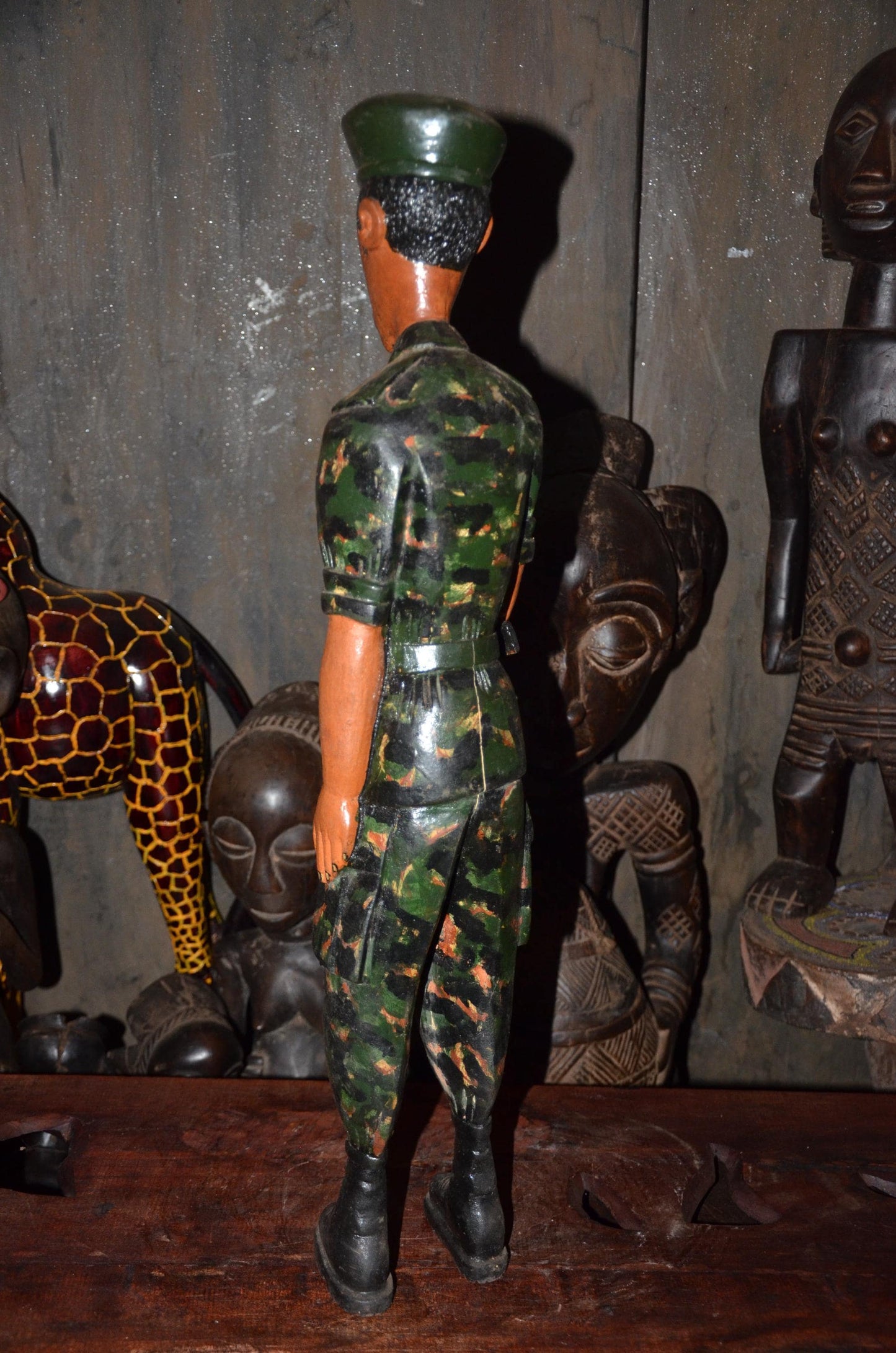 Modern Rwandan Soldier Sculpture | Contemporary African Art