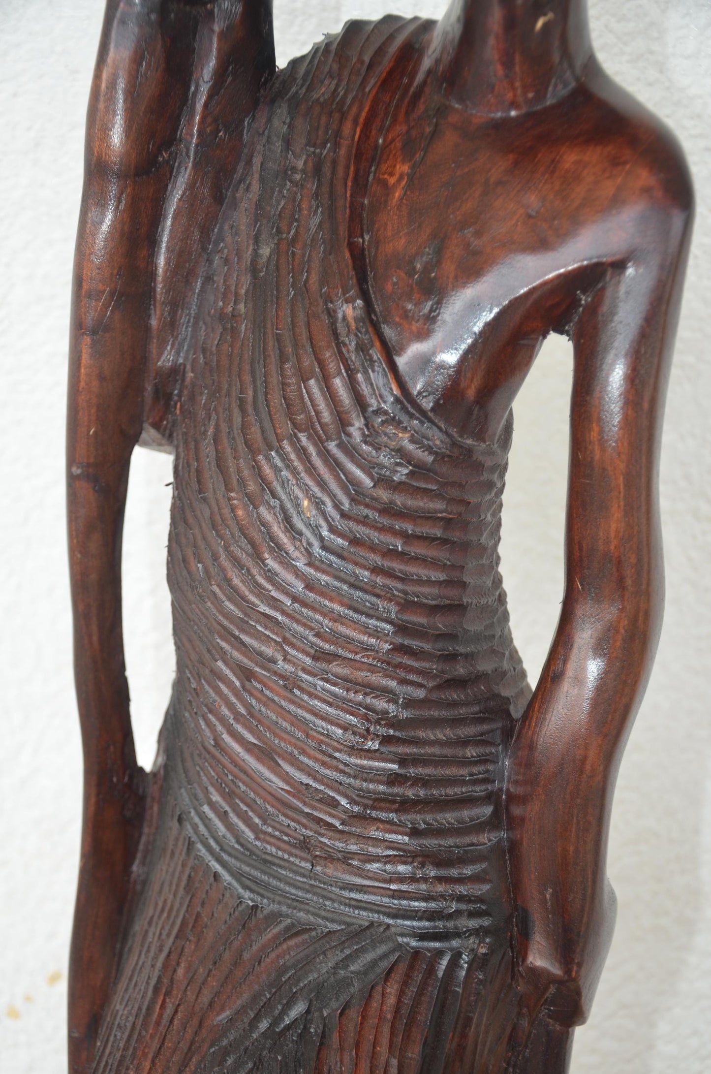 Hand-Carved Wooden Rwanyonga Fighter Statue | African Tribal Art Sculpture