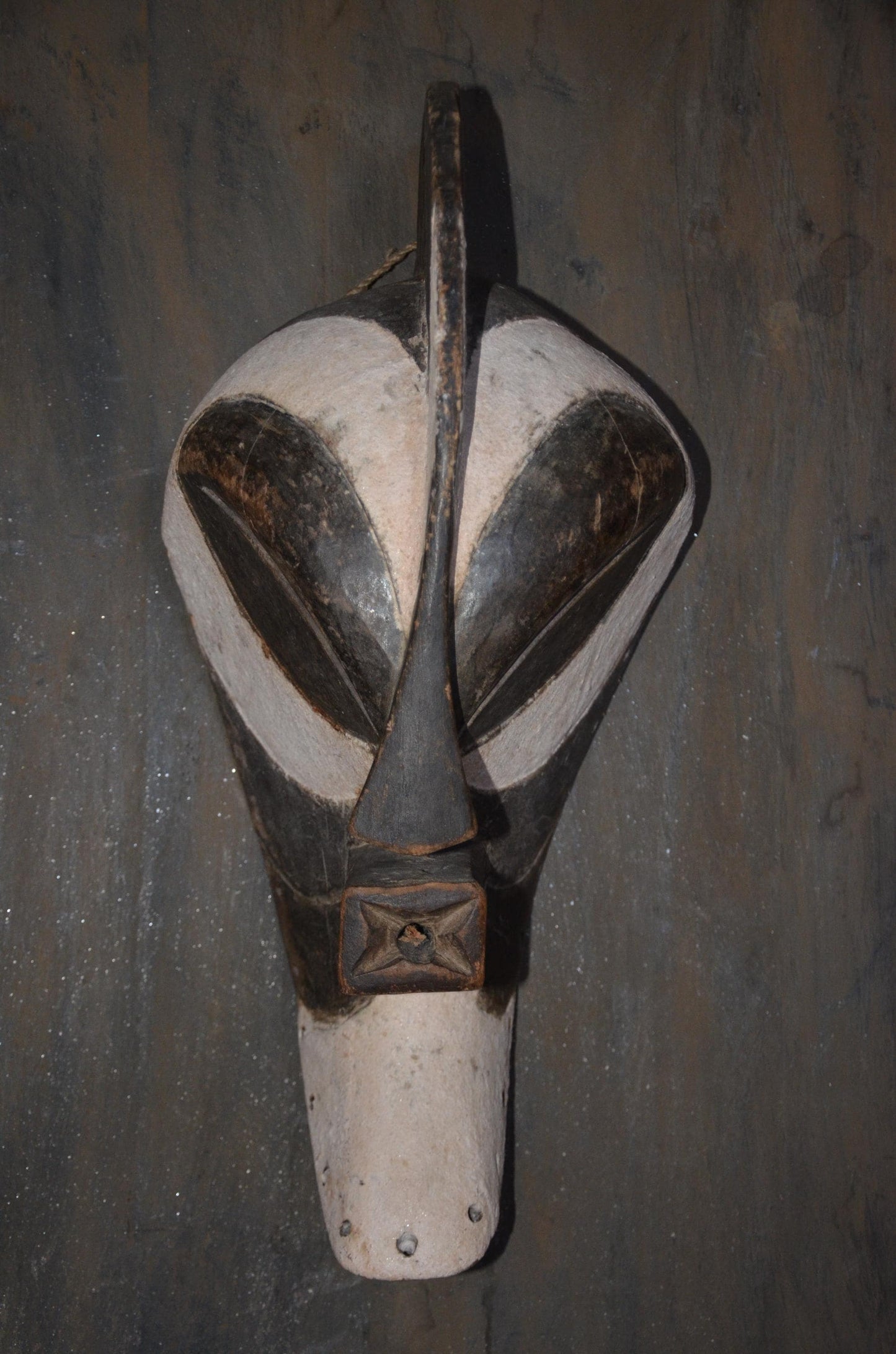 Hand Carved Songye Kifwebe Mask – Traditional African Wood Sculpture, Striking Tribal Art Decor Accent (Stand Not Included)