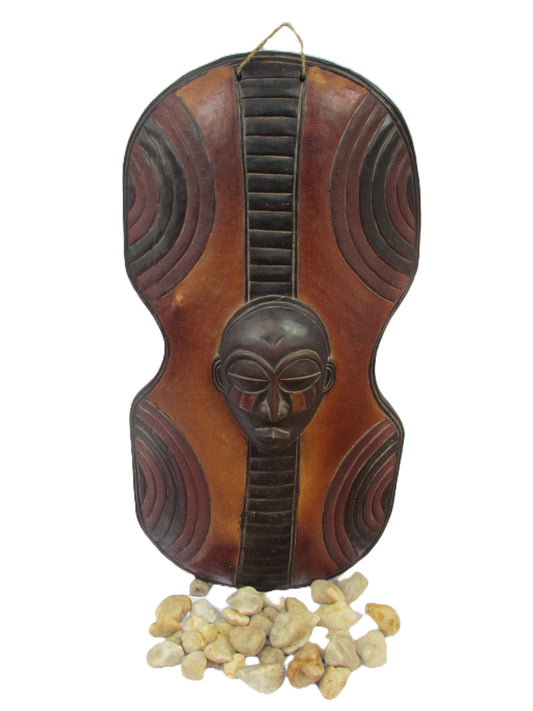 Chokwe Shield Wall Art | Handcarved African Decor | Tribal Wood Shield | Congo Art