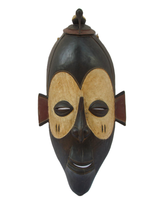 Masque tribal Yaka – Art mural vintage sculpté à la main – Motif oiseau Congo Décoration ethnique africaine