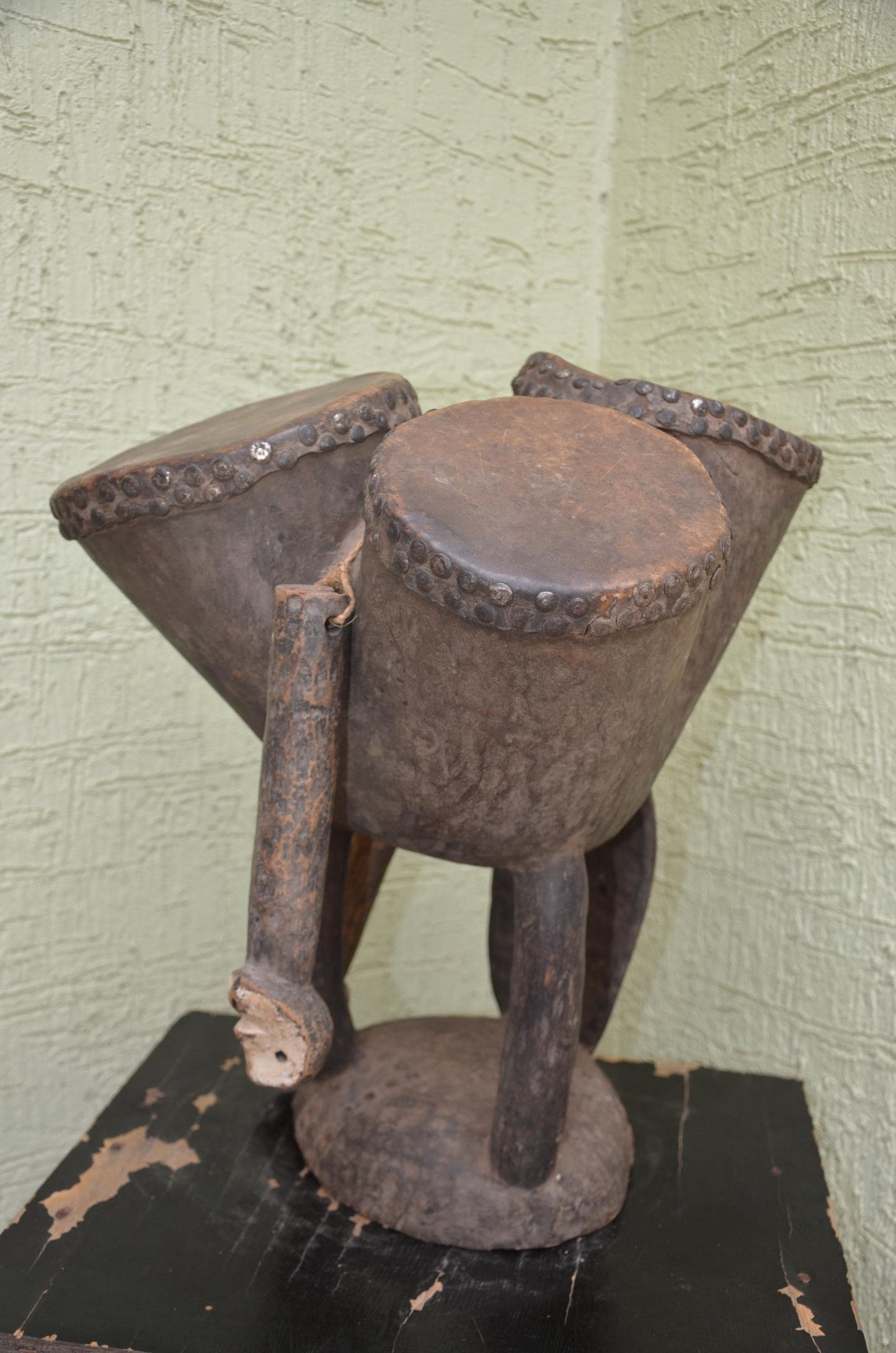 Authentic Pende/Kuba Traditional Double Drum | Congolese Art