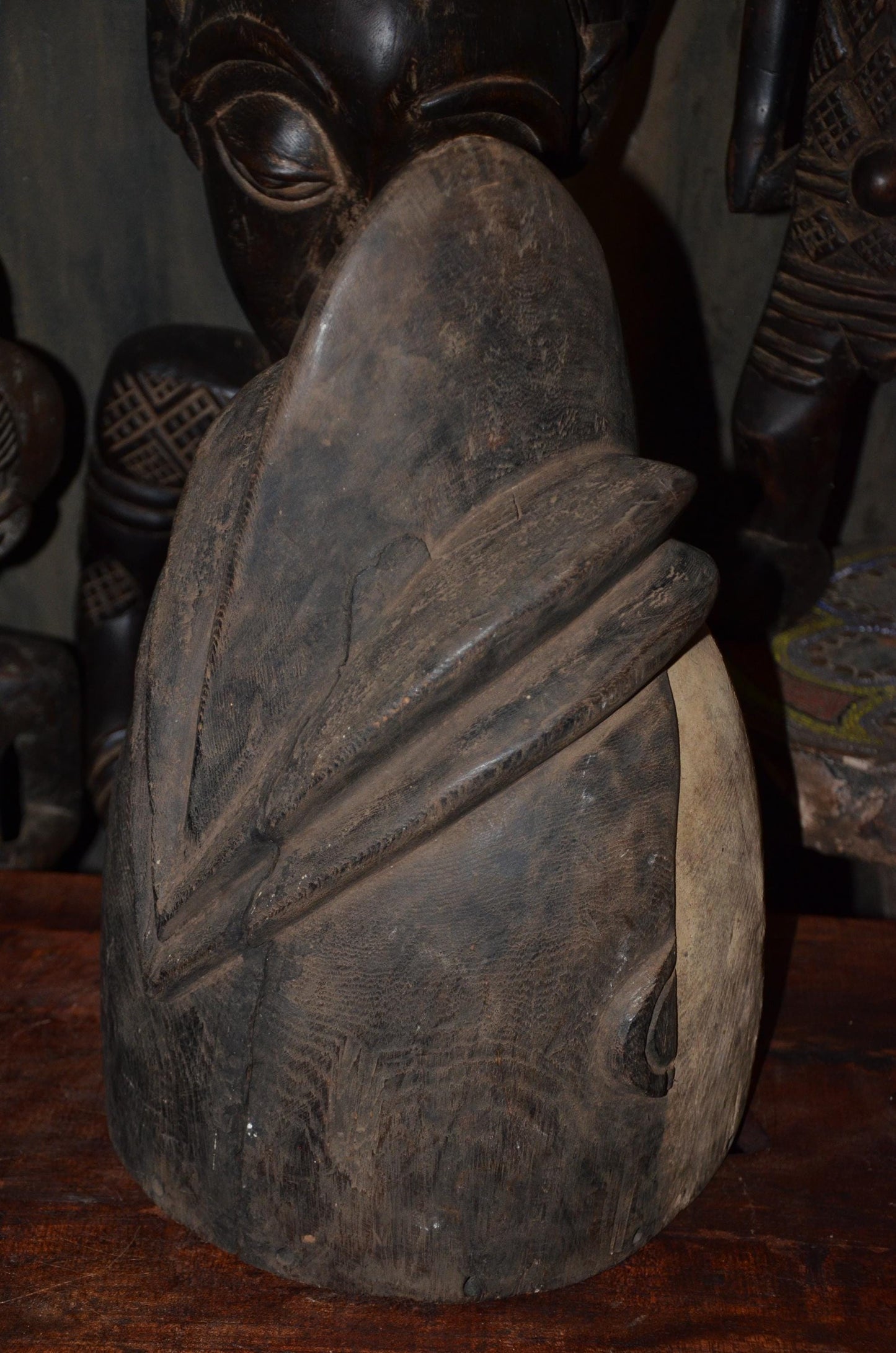 Authentic Luba Songye Helmet | Kikashi Female Spirit | Tribal Art Sculpture-269