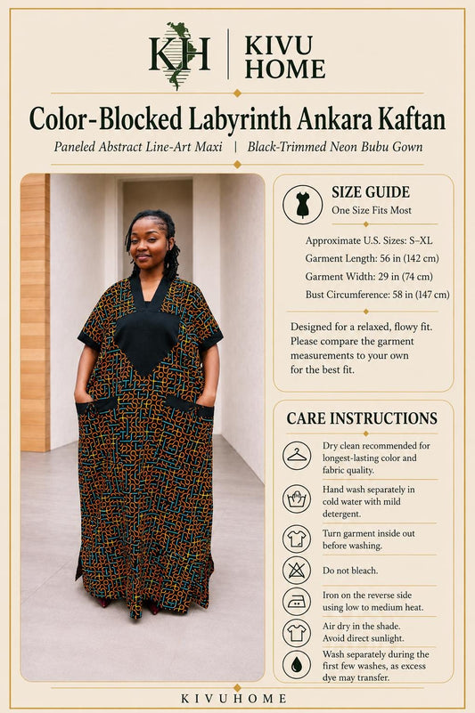 Tie-Front Ankara Kimono Maxi | Cuffed Satin-Trim Boubou, Red Gown
