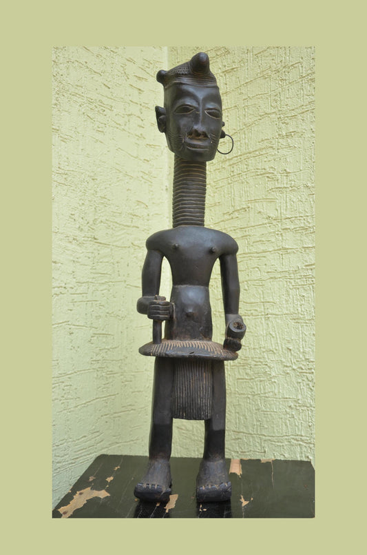 Kulango Tribal Figure â€“ 30" Hand-Carved Wood Ivory Coast Statue â€“ Art
