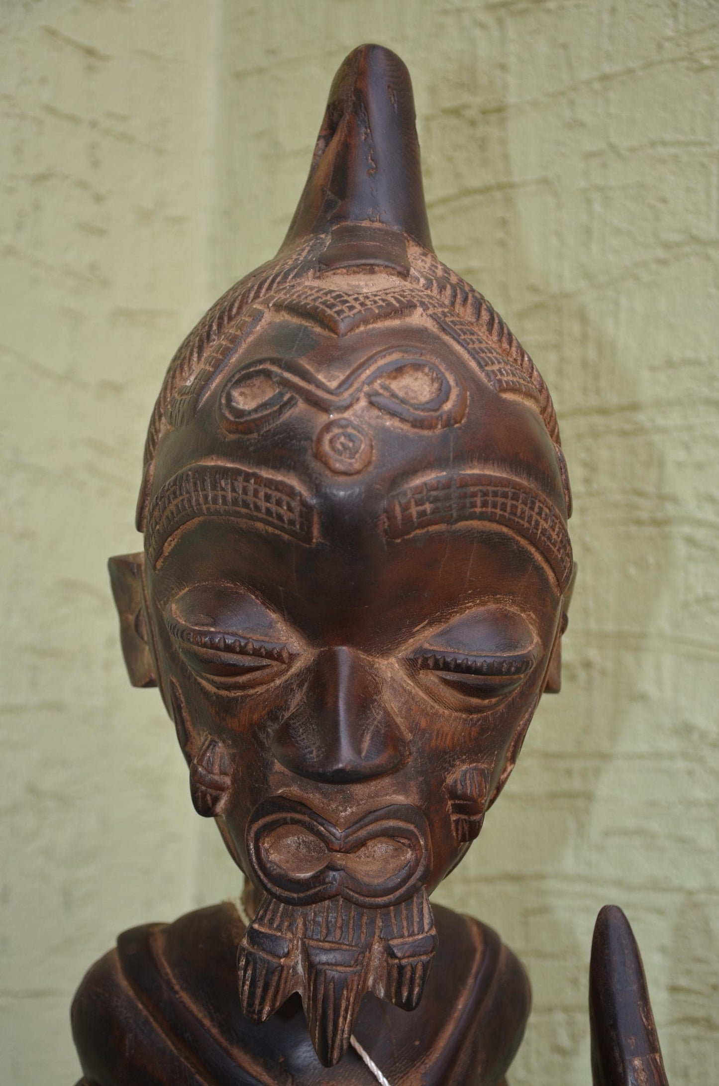 Bena Lulua War Chief â€“ 31" Hand-Carved Wood Ancestor Warrior â€“ Tribal Art.