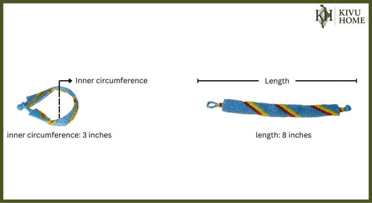 DRC Flag Beaded Bracelet, Handmade Congo Patriotic Jewelry, Blue Red Yellow Tribal Cuff