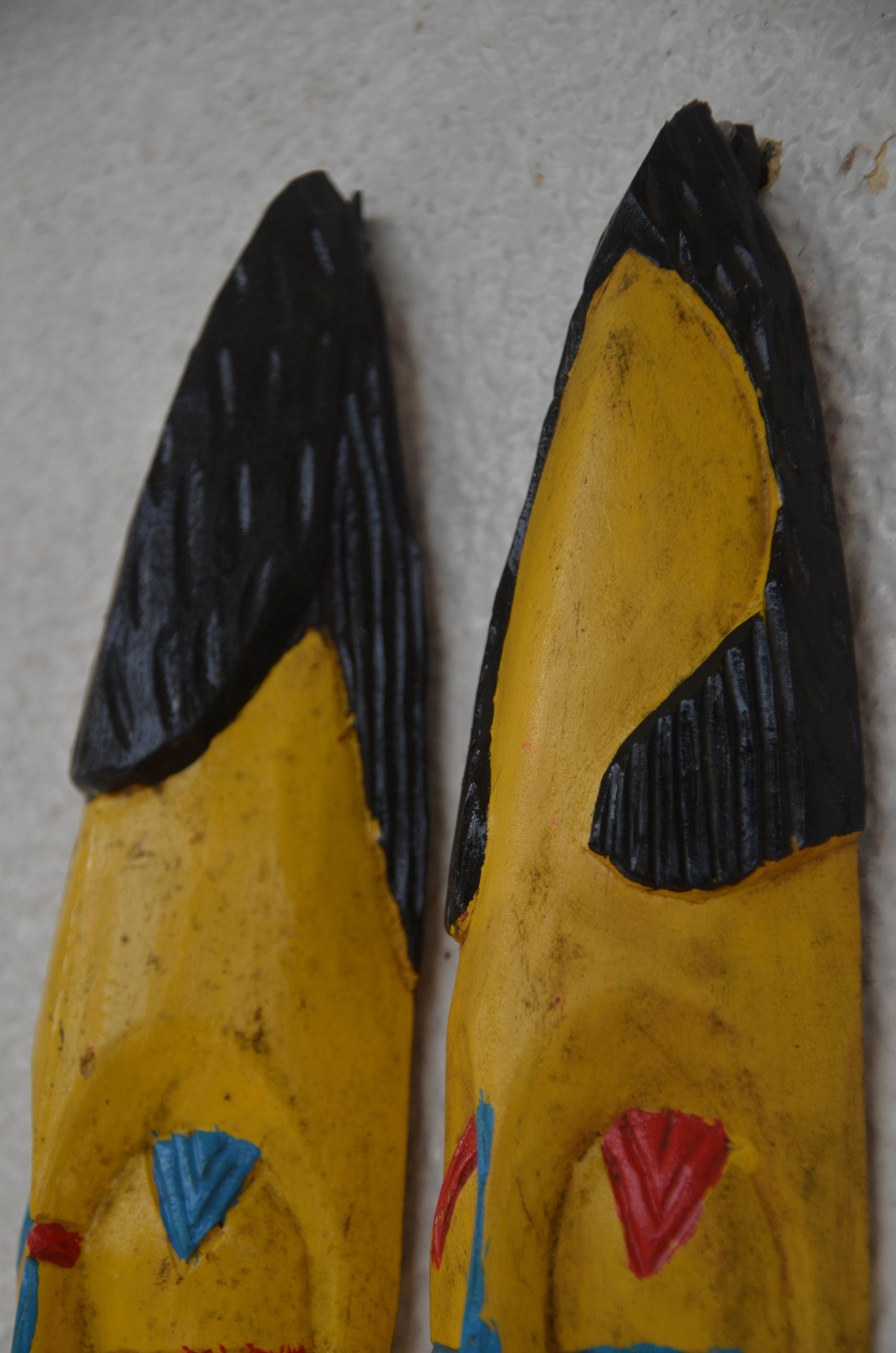 Hand-Carved Nyiginya Kingdom Wooden Facemask Couple | African Tribal Wall Art Decor