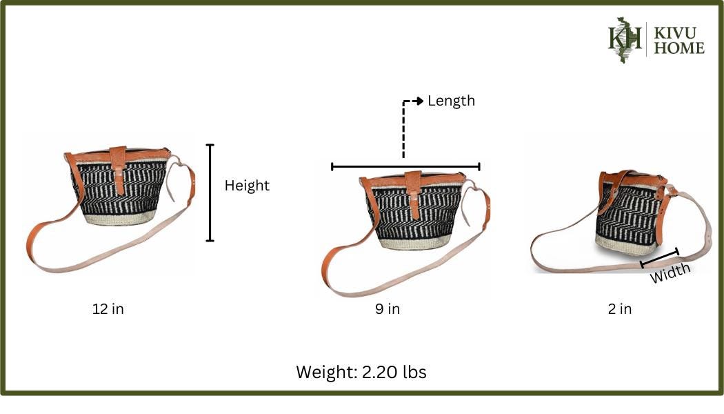 Small Handwoven Sisal Bag, African Kiondo Mini Tote, Natural Fiber Boho Handbag, 12 Inches