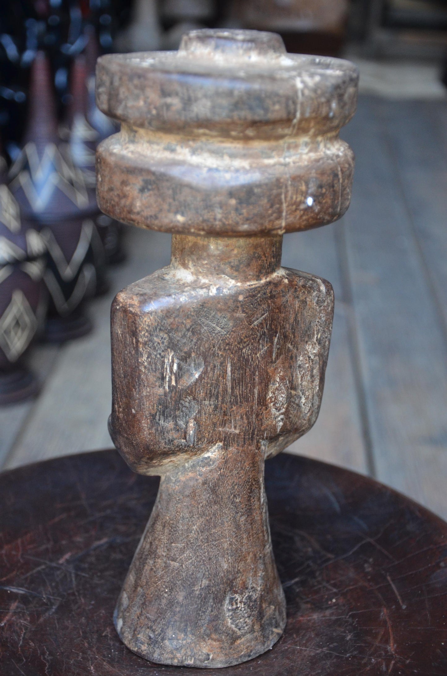 Authentic Lega Figure | Double-Disc Head | Congolese Tribal Sculpture