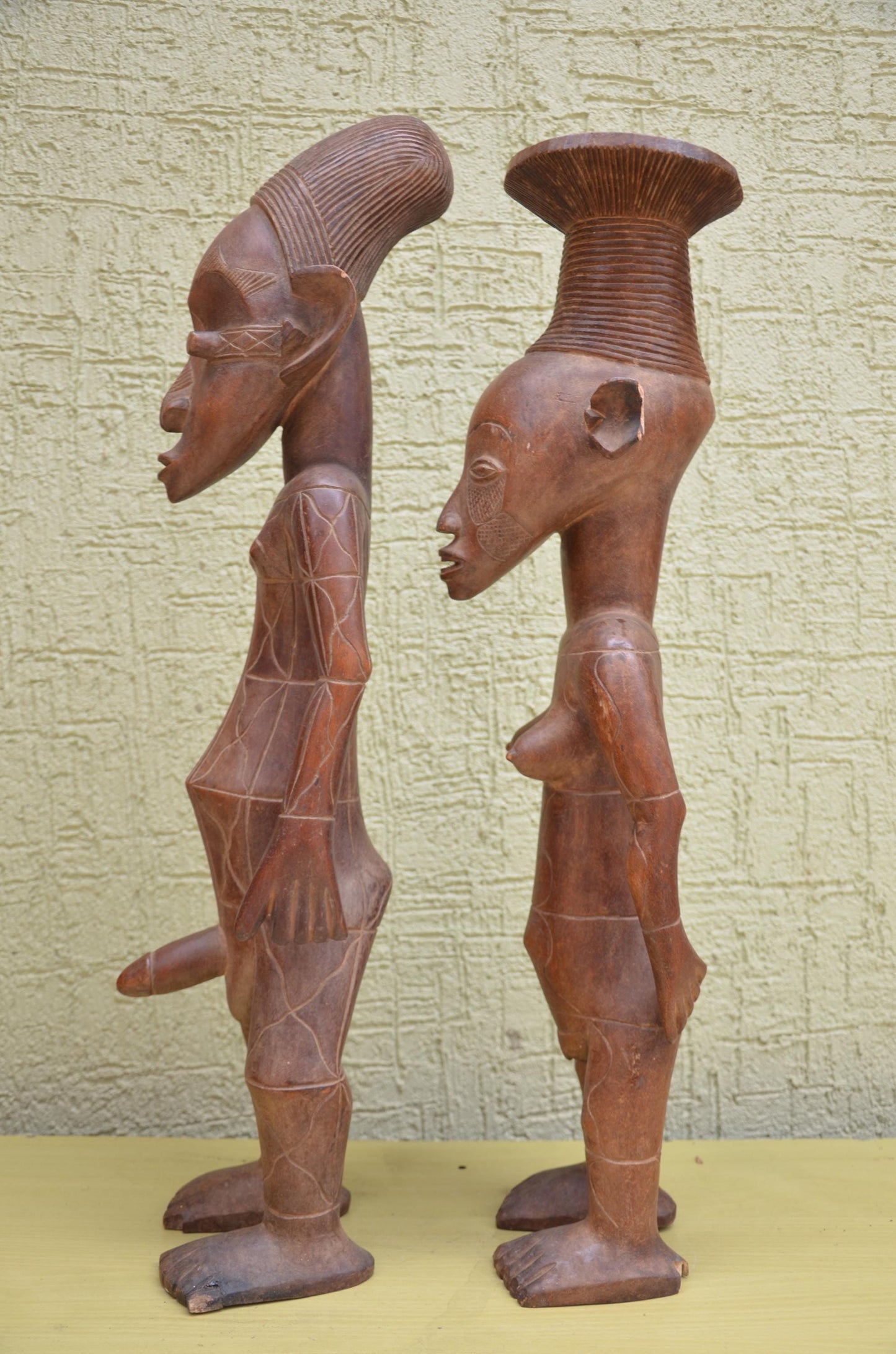 Tabwa Couple Wooden Sculpture | Congolese Tribal Art