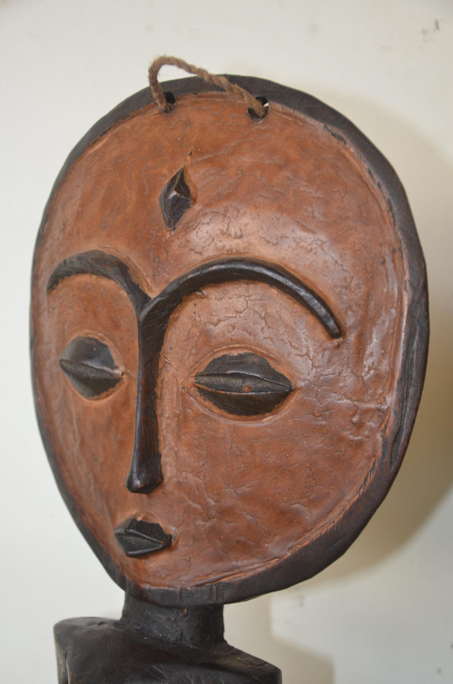 Ashanti Akua'ba Statue – 17" Hand-Carved Wood – Ghana Fertility Ritual Art