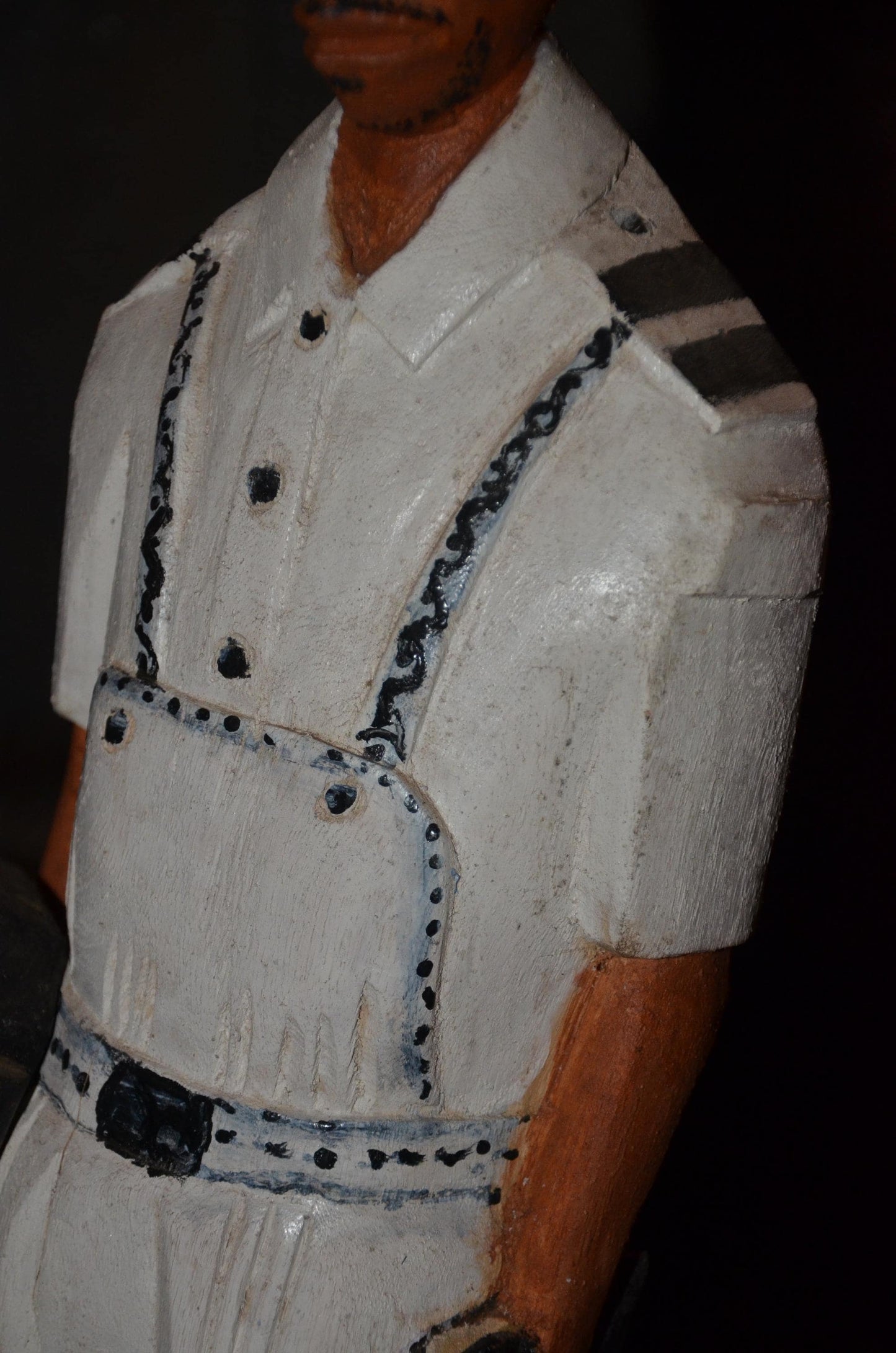 Colonial Era Figure | Hand-Carved Wooden Statue | Tribal Ethnographic Art