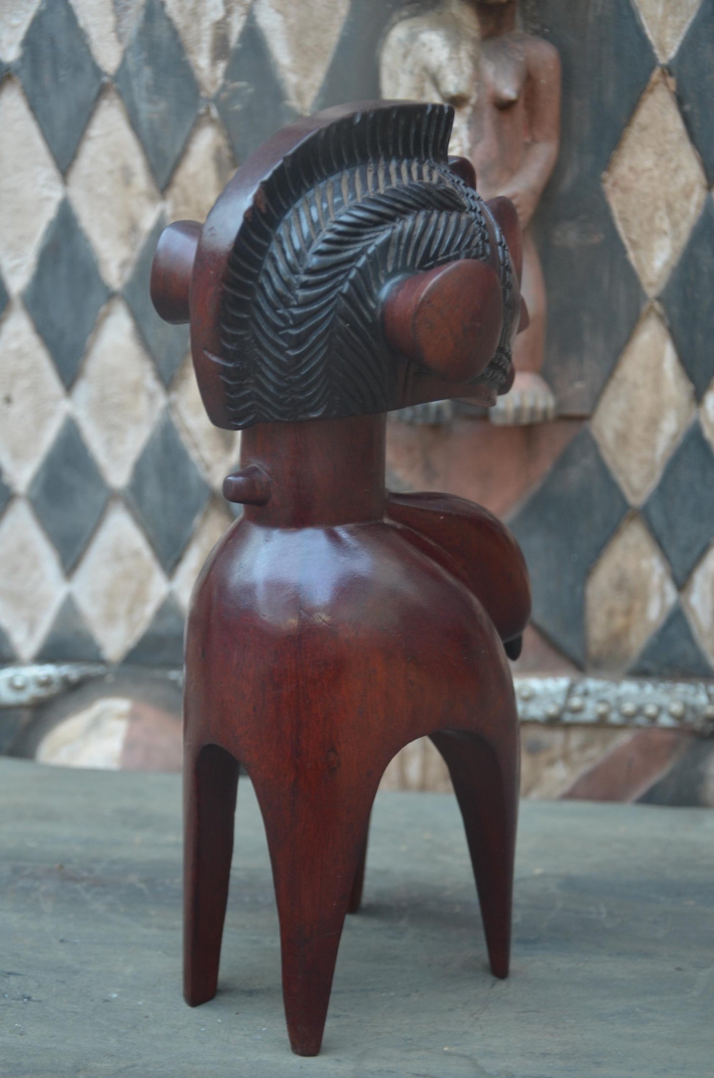 Authentic African Nimba Fertility Wood Sculpture | Baga Art