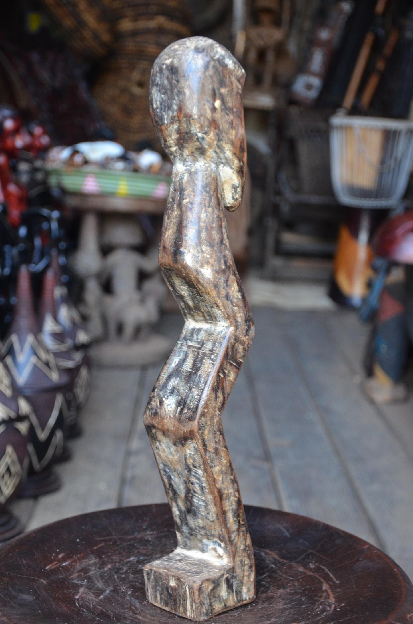 Authentic Lega Abstract Figure | Minimalist Tribal Art | Wood Sculpture