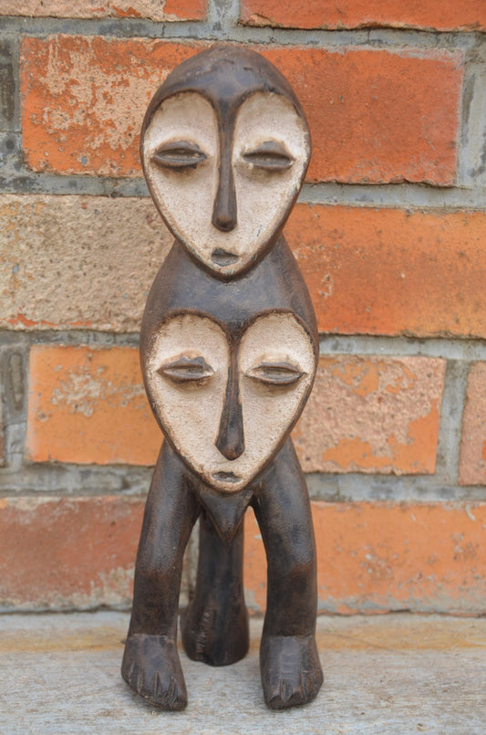 Authentic Lega Stacked Multi-Headed Figure | Rare Tribal Art