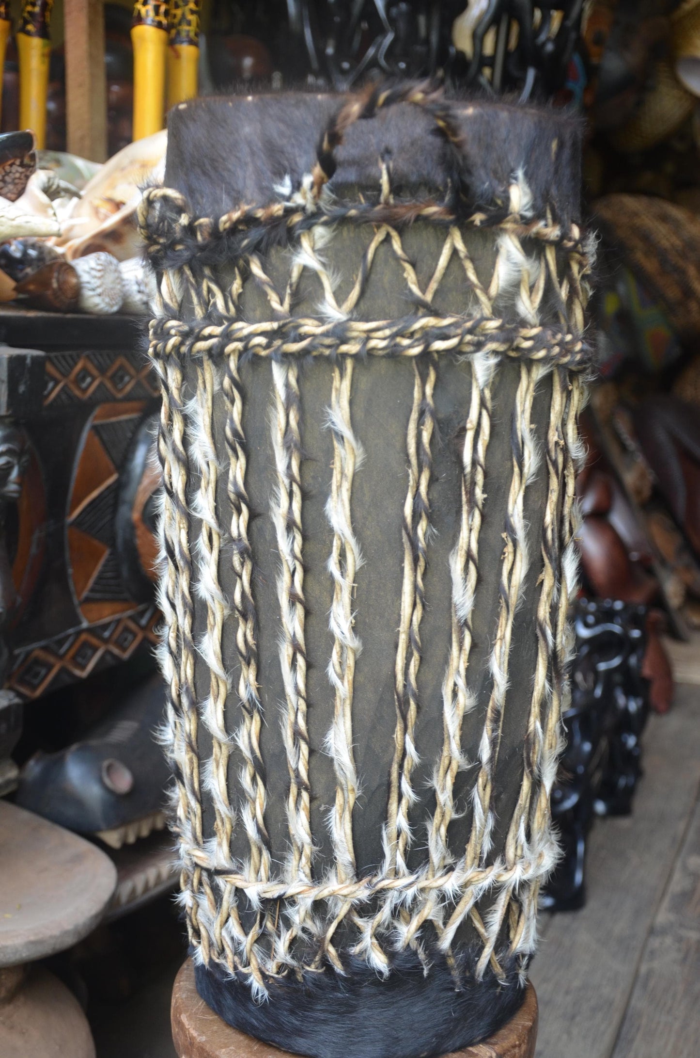 Traditional Rwandan Drum | Hand-Carved Percussion | Authentic African Art