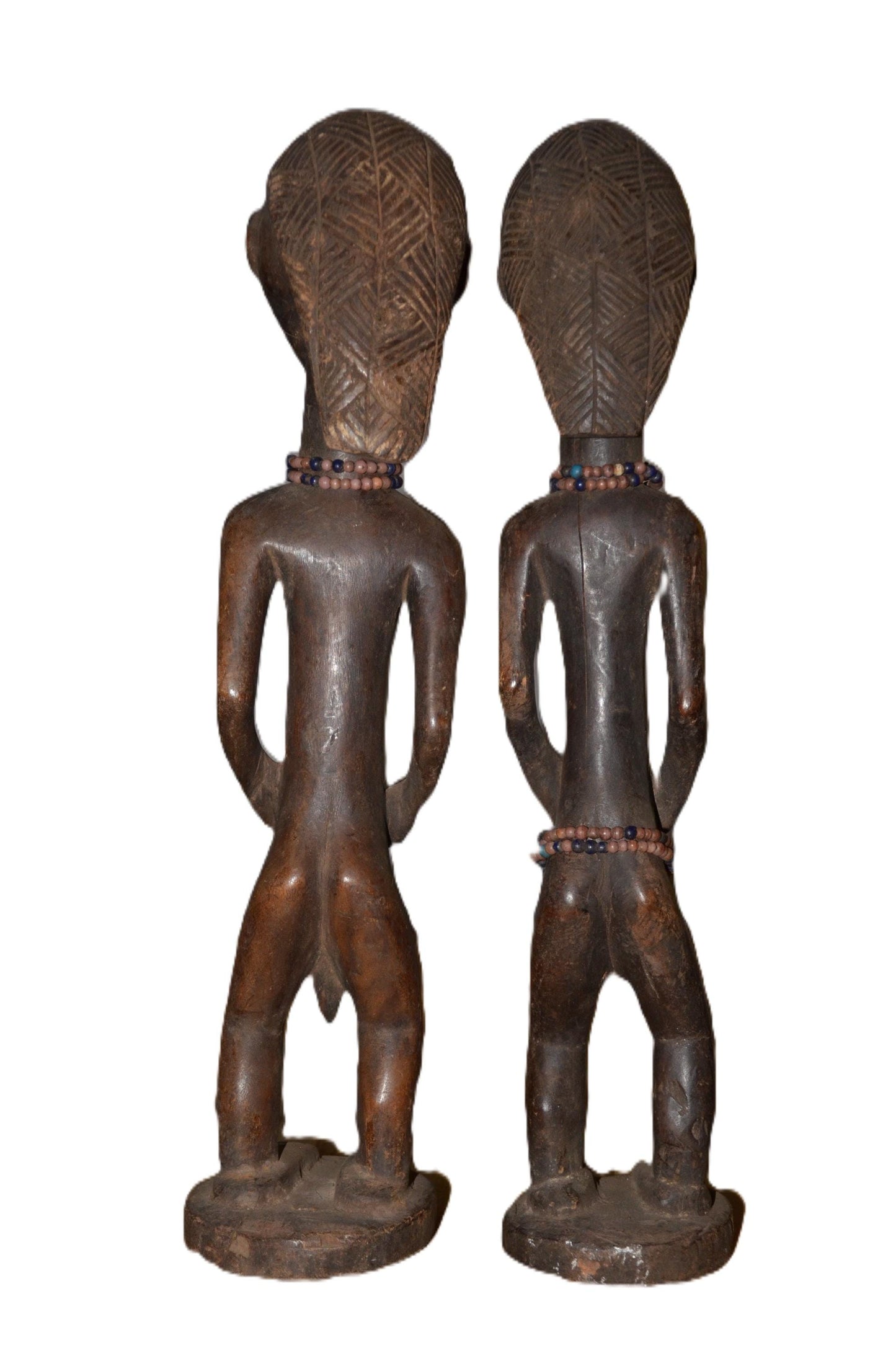 Tabwa Couple Statue | Authentic African Ancestral Art | Tribal Wood Carving