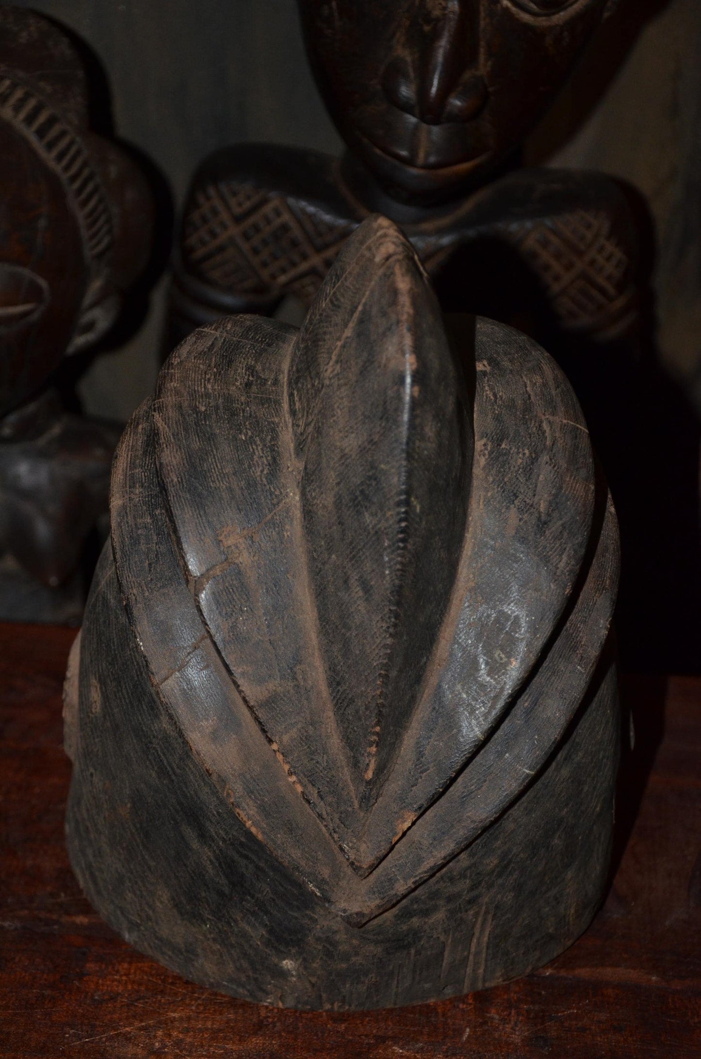 Authentic Luba Songye Helmet | Kikashi Female Spirit | Tribal African Art
