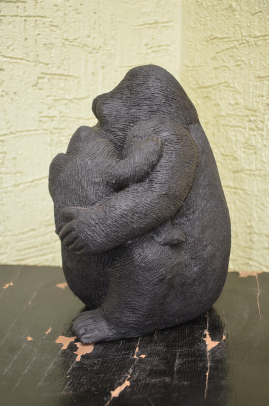 Handcrafted Clay Sculpture | Mother Gorilla and Infant