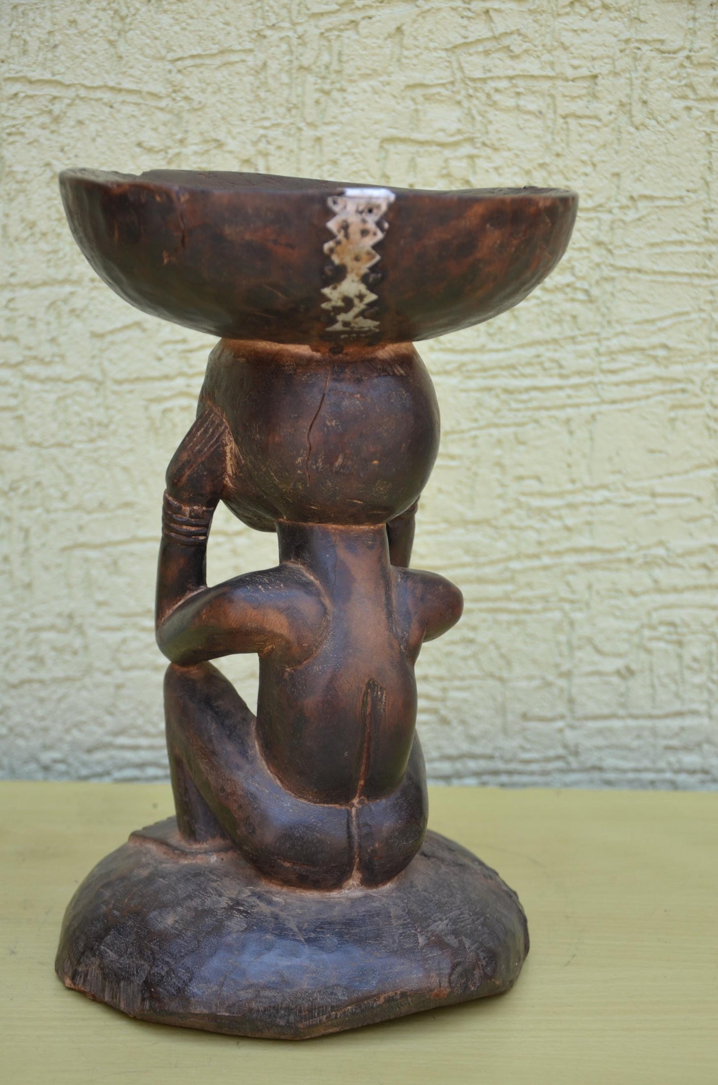 Authentic Luba Wooden Caryatid Stool | Congolese Art