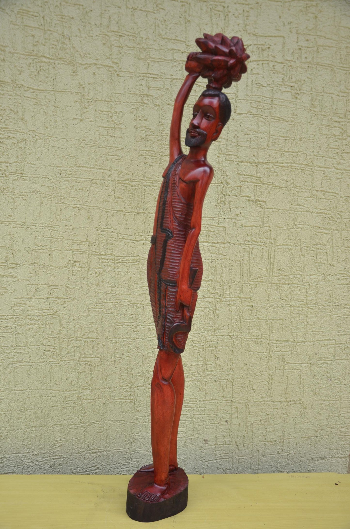 Monumental African Male Harvester Wooden Sculpture | Tribal Art