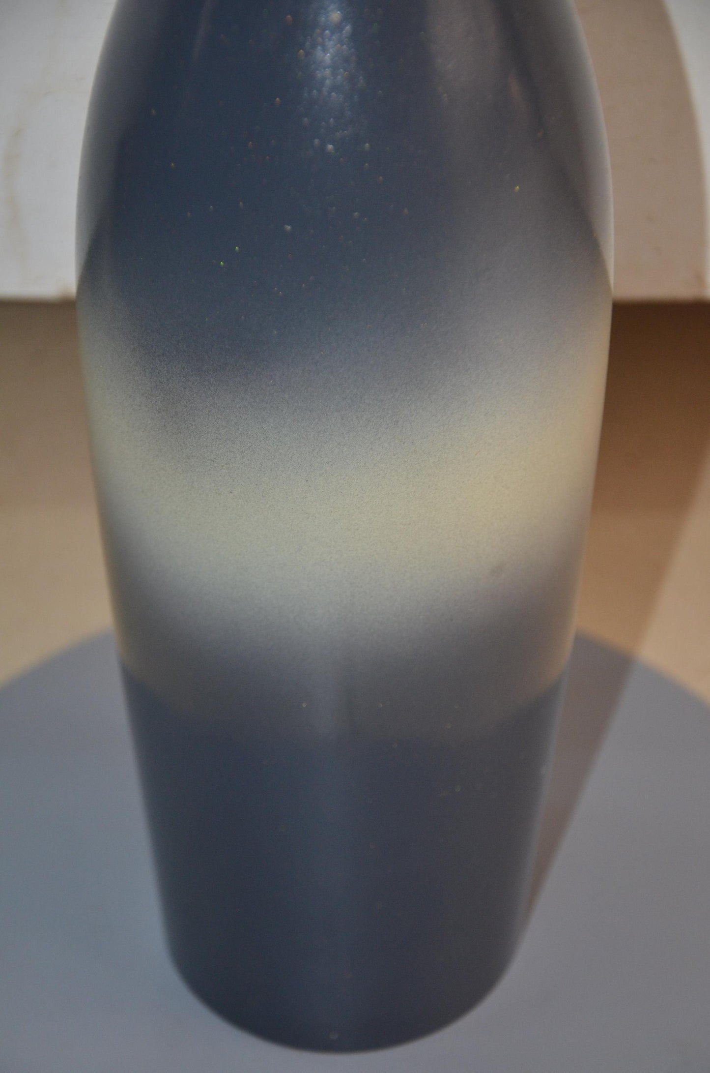 Tall Wooden Floor Vase | Charcoal Grey and Cream Long Neck Bottle Vase