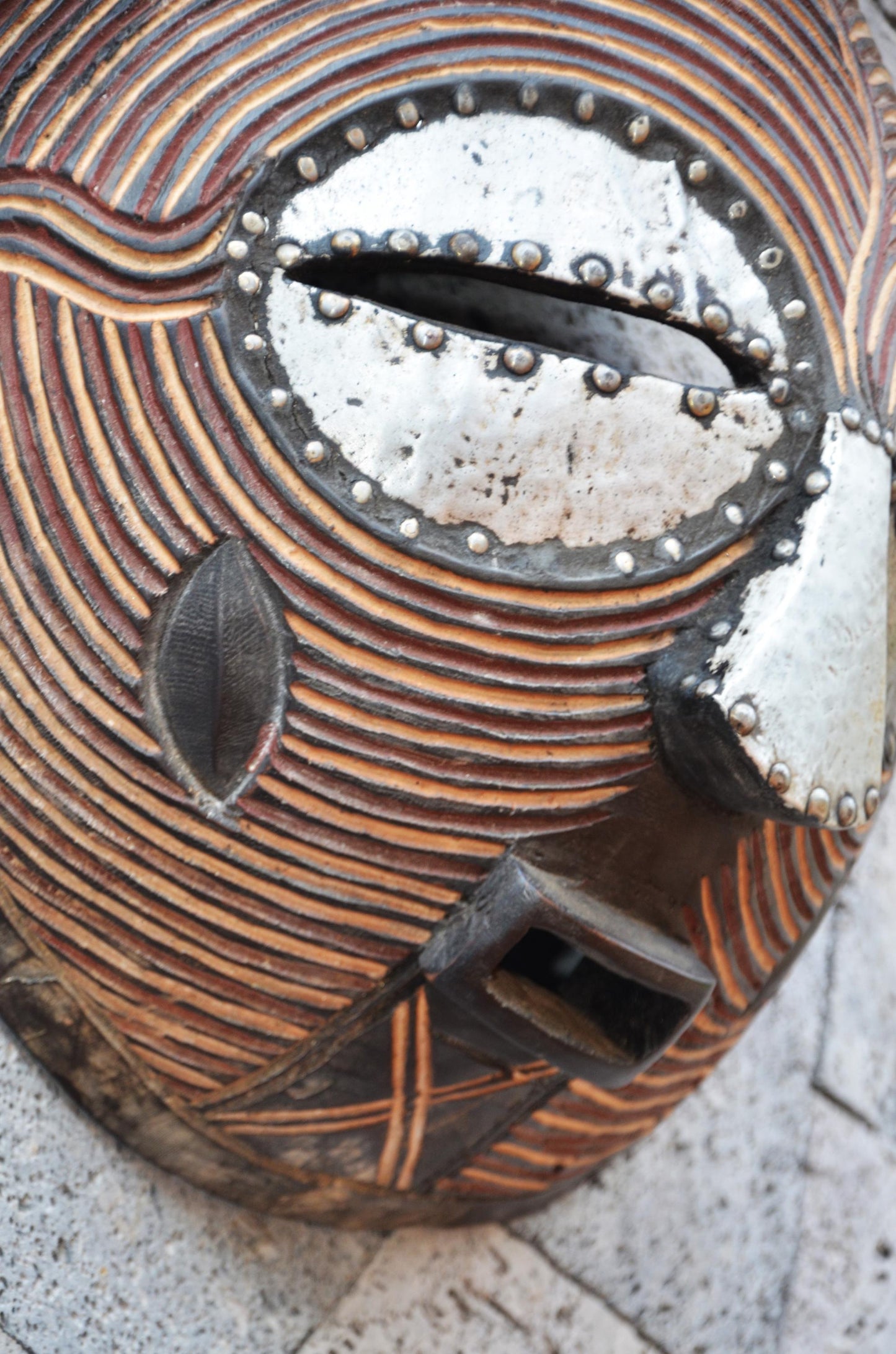 Ghanaian "Onyame" Style Moon Mask | Hand-Carved Tribal Wall Art