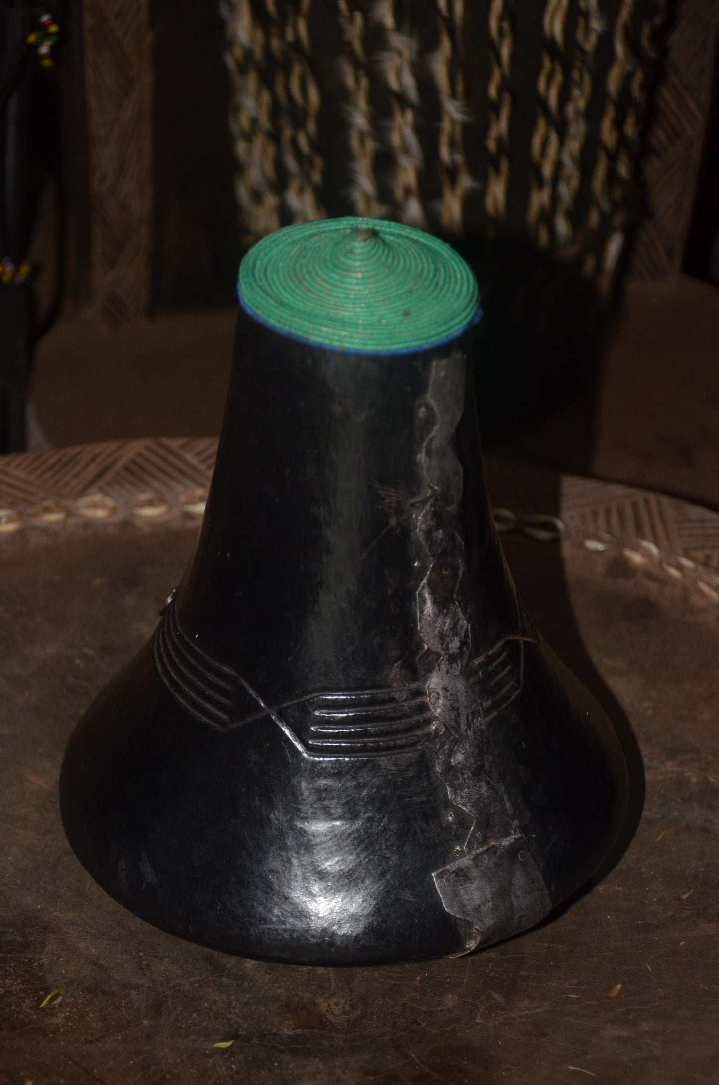 Authentic Hand-Carved Rwandan Icyansi Wooden Milk Vessel | Traditional Dairy Pot Decor