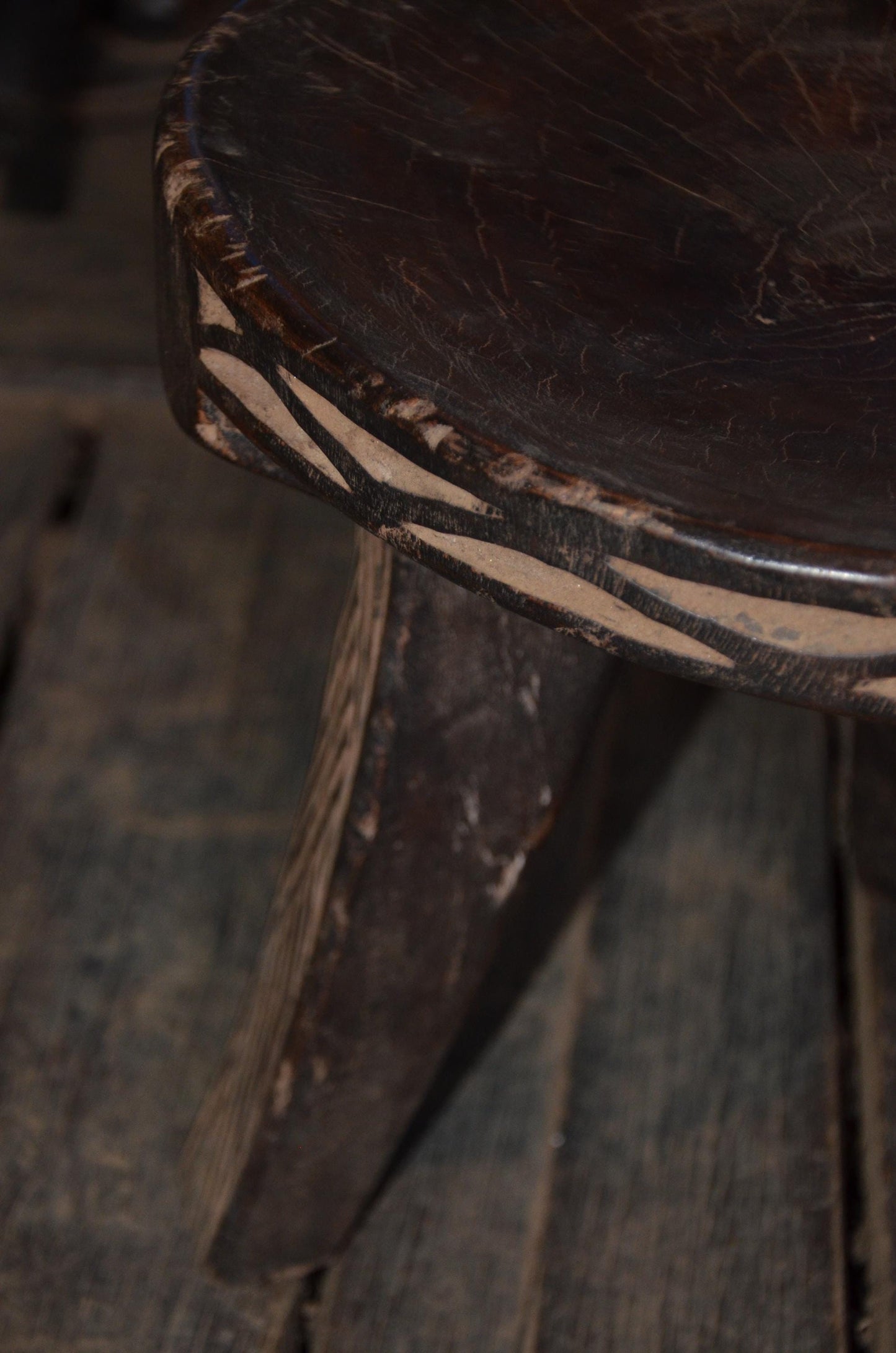 Authentic Senufo Kamba Stool | Three-Legged Wooden Stool | Tribal Home Decor