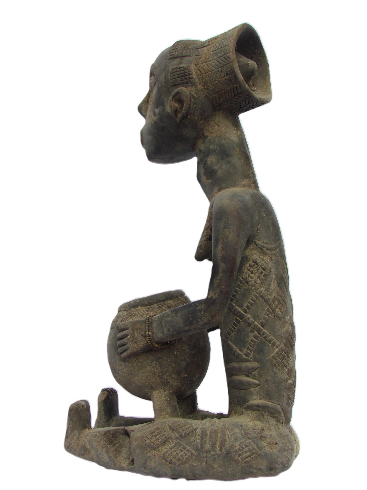 Luba Seated Female Bowl Bearer Congo