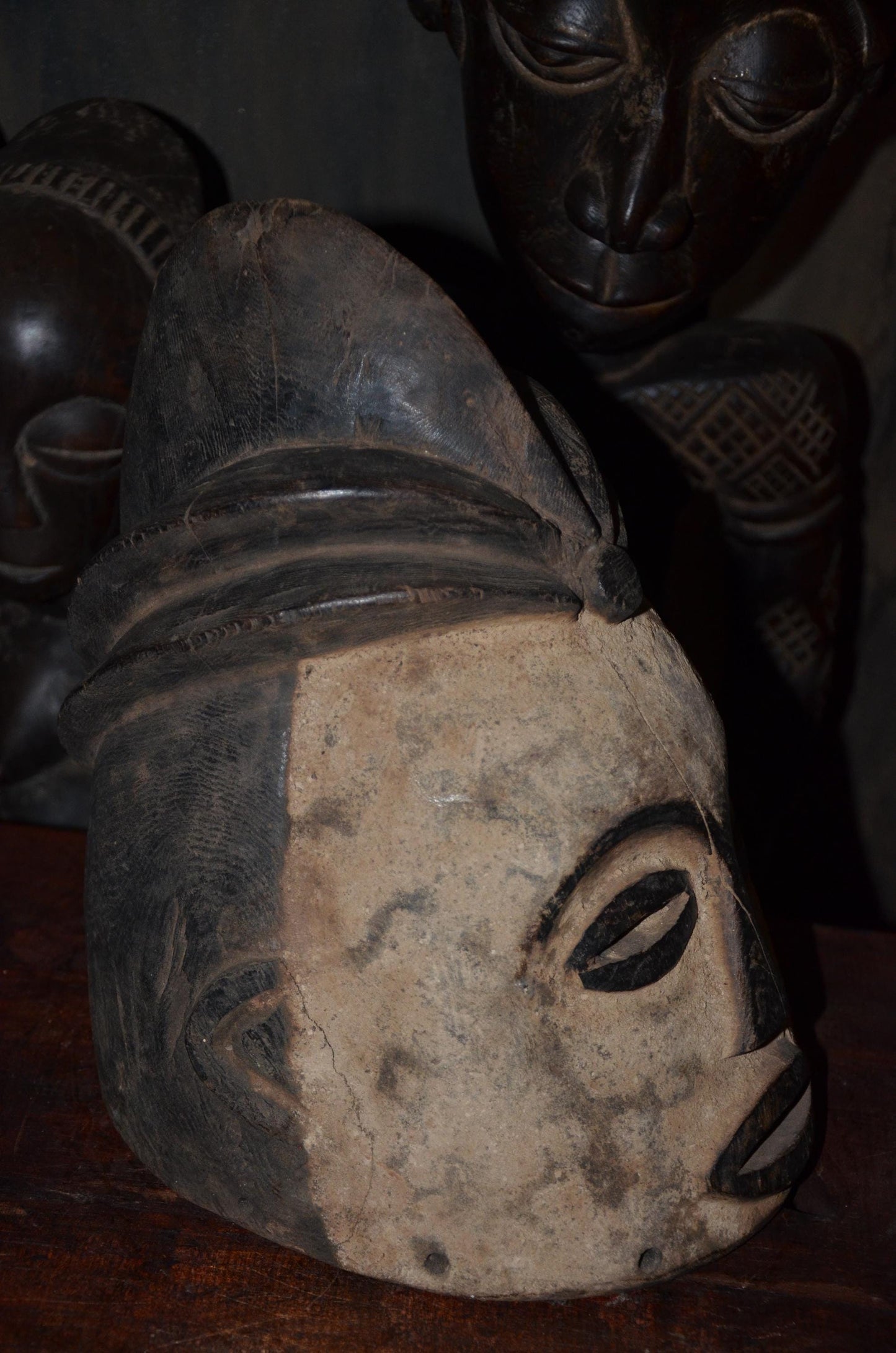 Authentic Luba Songye Helmet | Kikashi Female Spirit | Tribal African Art