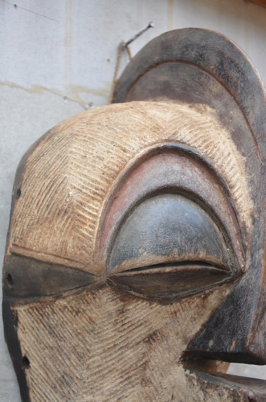 Authentic Male Songye Kifwebe Mask | Congo Tribal Art | Crested