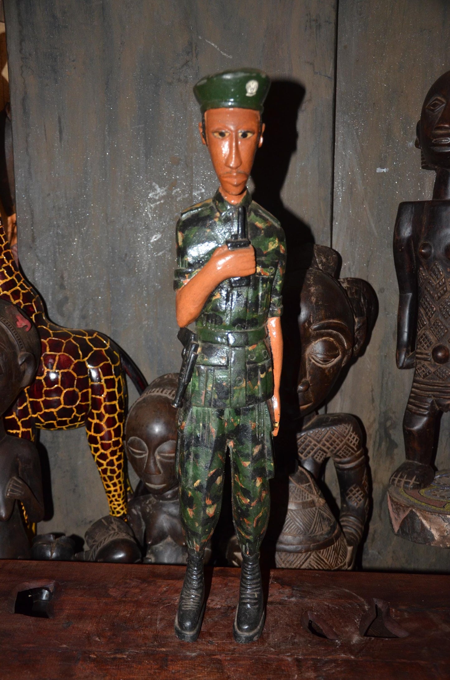 Modern Rwandan Soldier Sculpture | Contemporary African Art