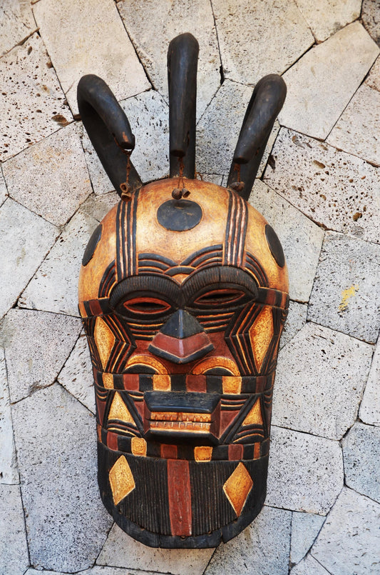 Authentic Tetela Mask | Large Congolese Tribal Art | Statement Piece