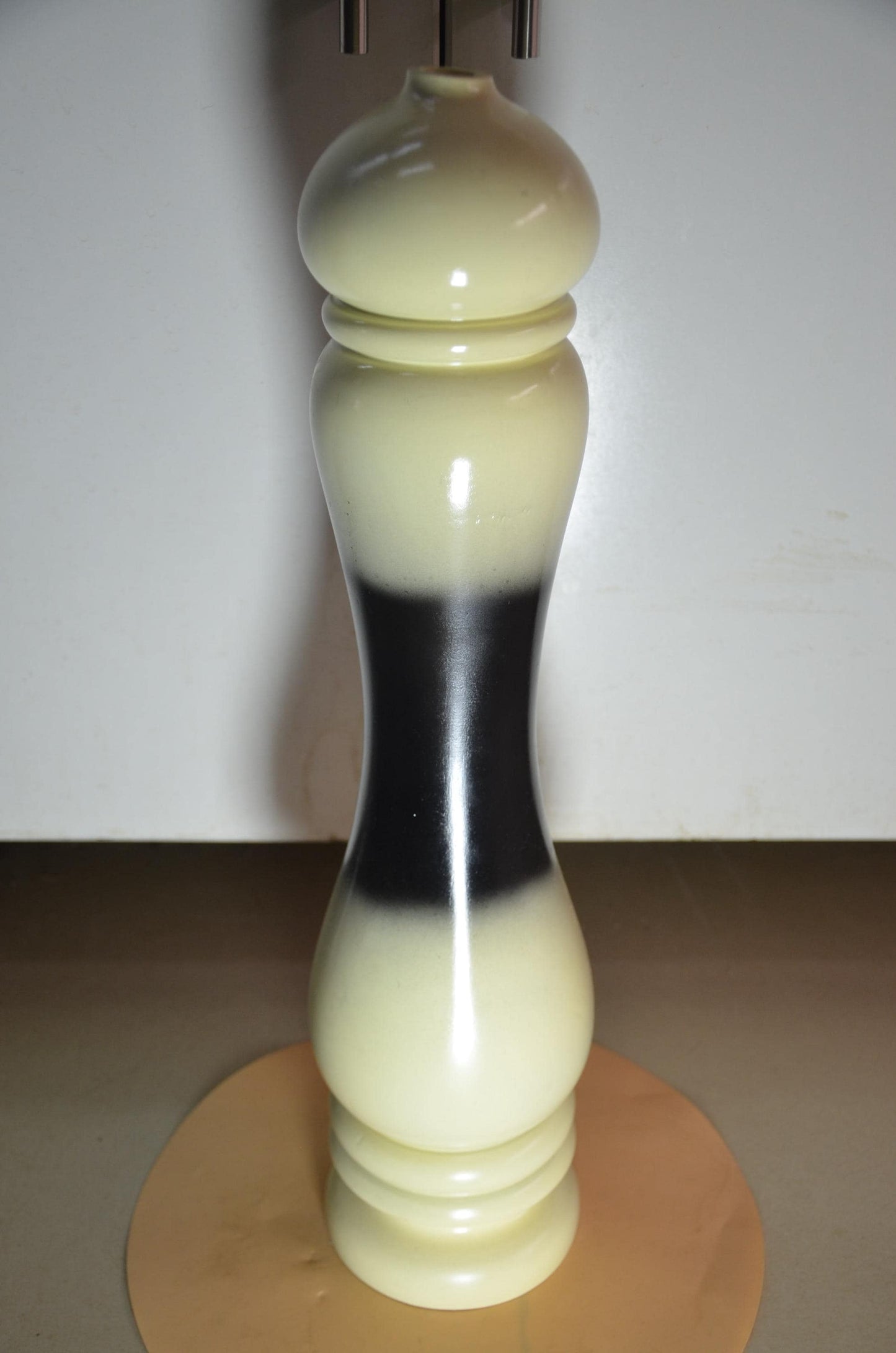 Wood Floor Vase – Black & Cream Totem Spindle Vase, Modern Nordic Home Decor