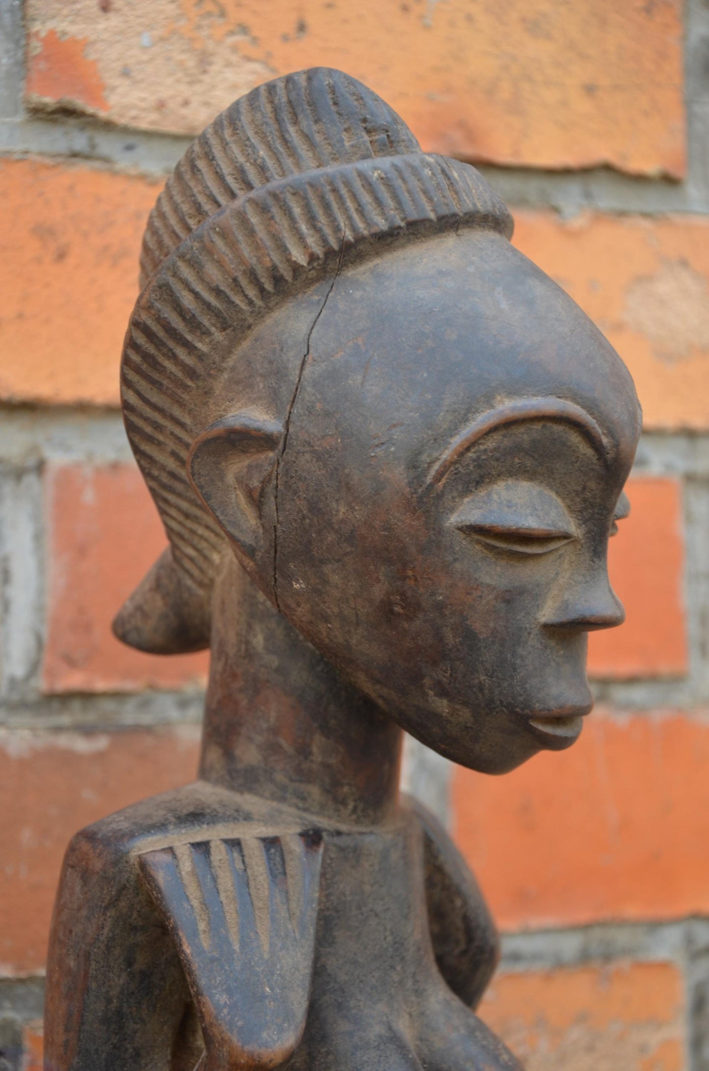 Authentic Lulua Female Ancestor Figure | Congolese Tribal Art