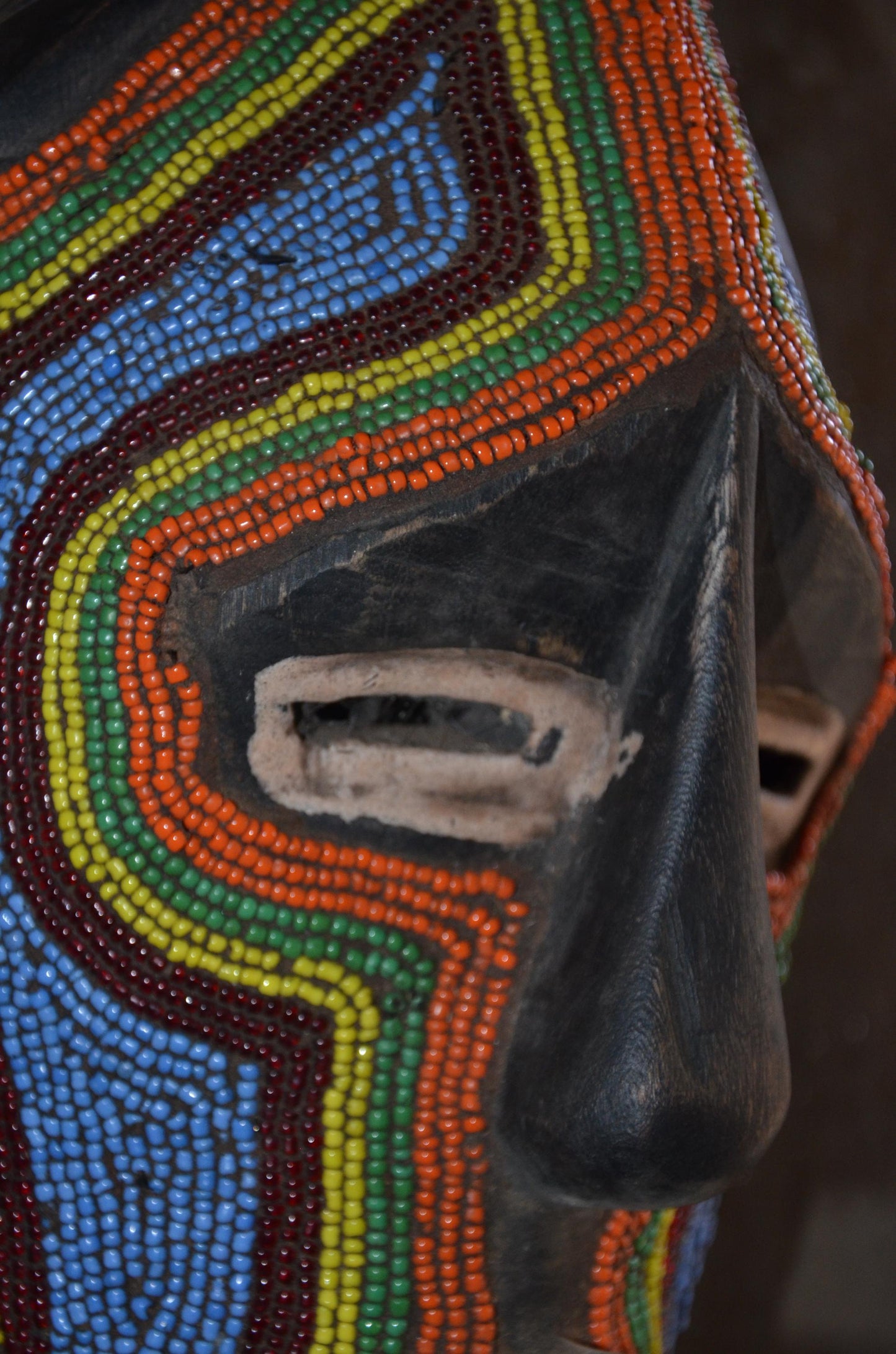 Authentic Bamileke Beaded Mask | Cameroon Grassfields | Tribal Art