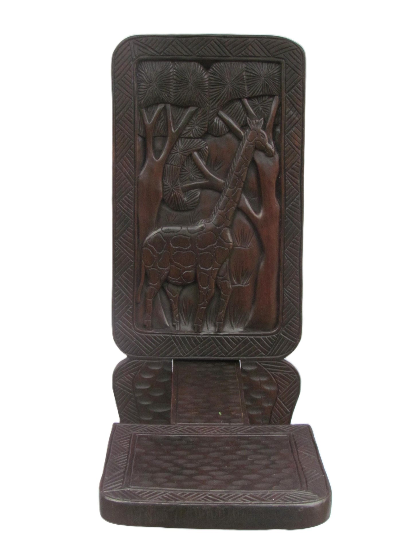 Fauteuil Kongo Tribe – Mobilier africain vintage sculpté à la main de RDC – Siège d'accouchement et de relaxation en bois