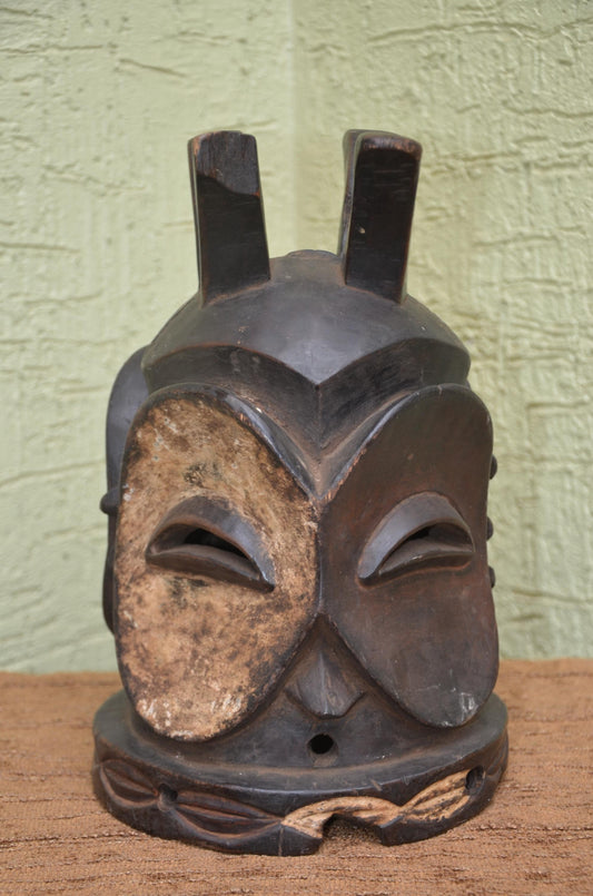 Authentic Lulua Helmet Mask | Congolese Tribal Art | Monumental