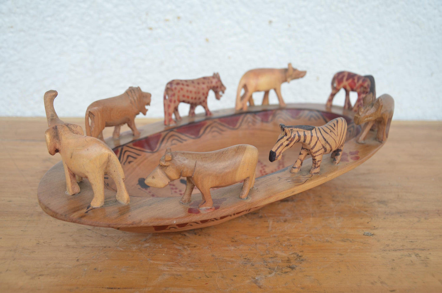 Hand-Carved Wildlife Wooden Fruit Bowl Set | Artisan African Decorative Bowls