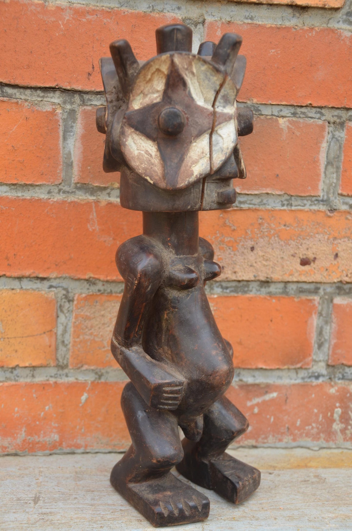 Authentic Buyu/Bembe Ancestral Figure | Janiform Guardian
