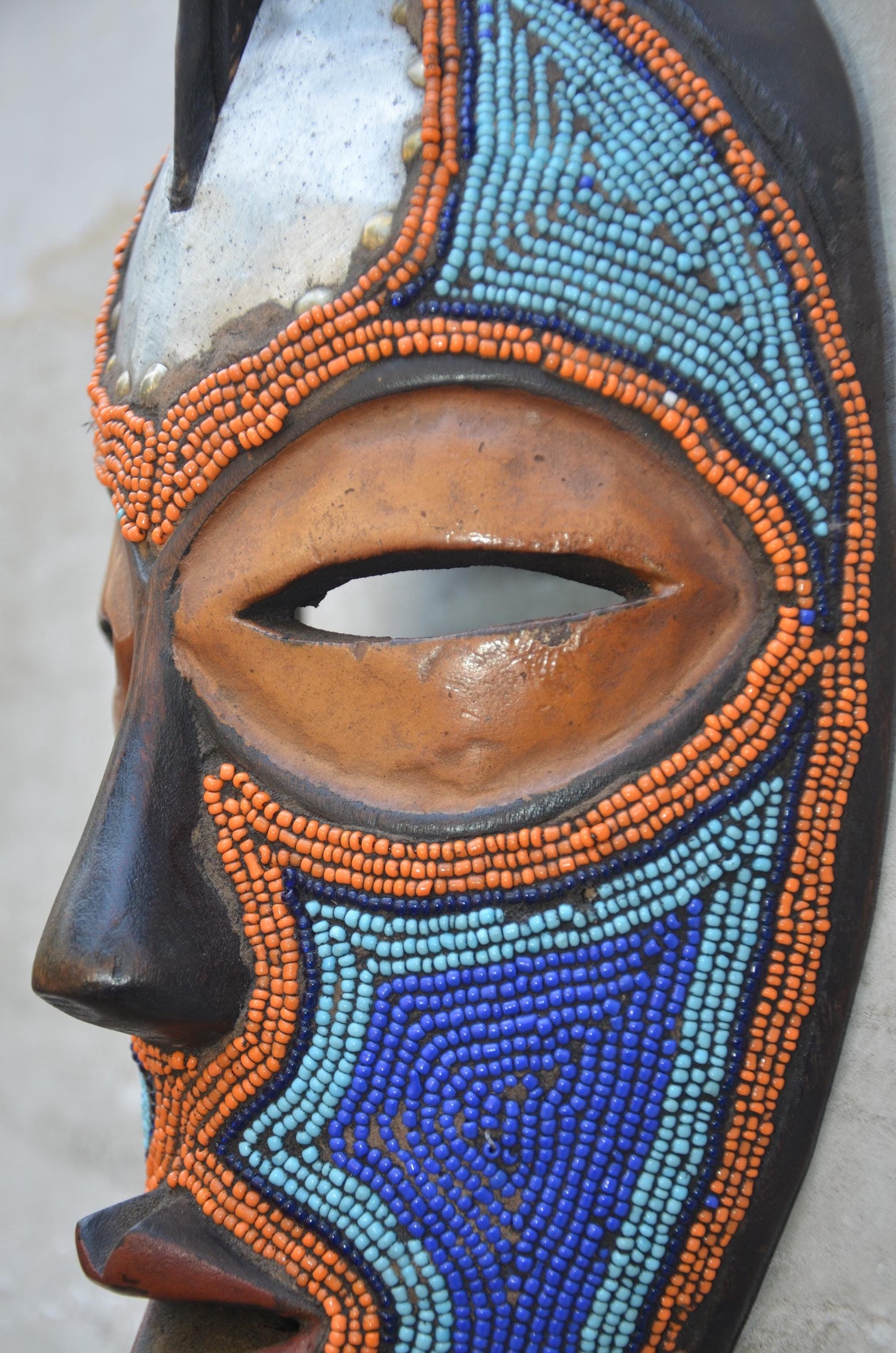 Authentic Bamum Beaded Mask | Cameroon Grassfields Art | Tribal Decor
