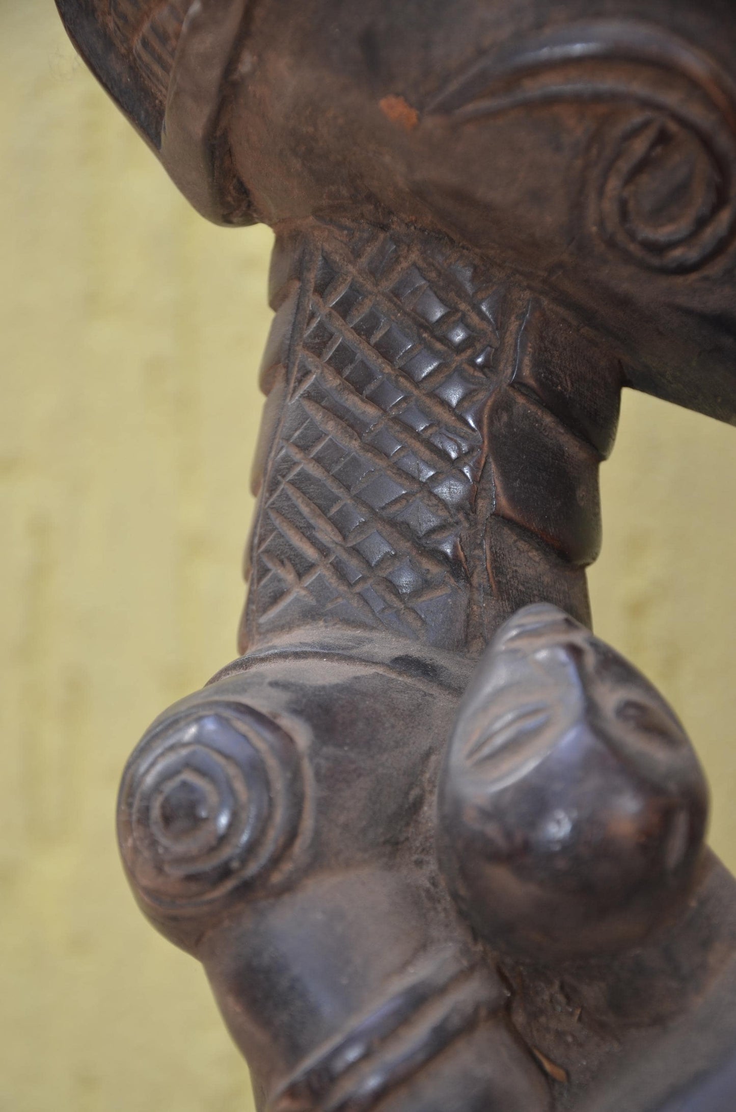 Bena Lulua Couple Figures – 29" Hand-Carved Wood Congo Statues – Tribal Art.