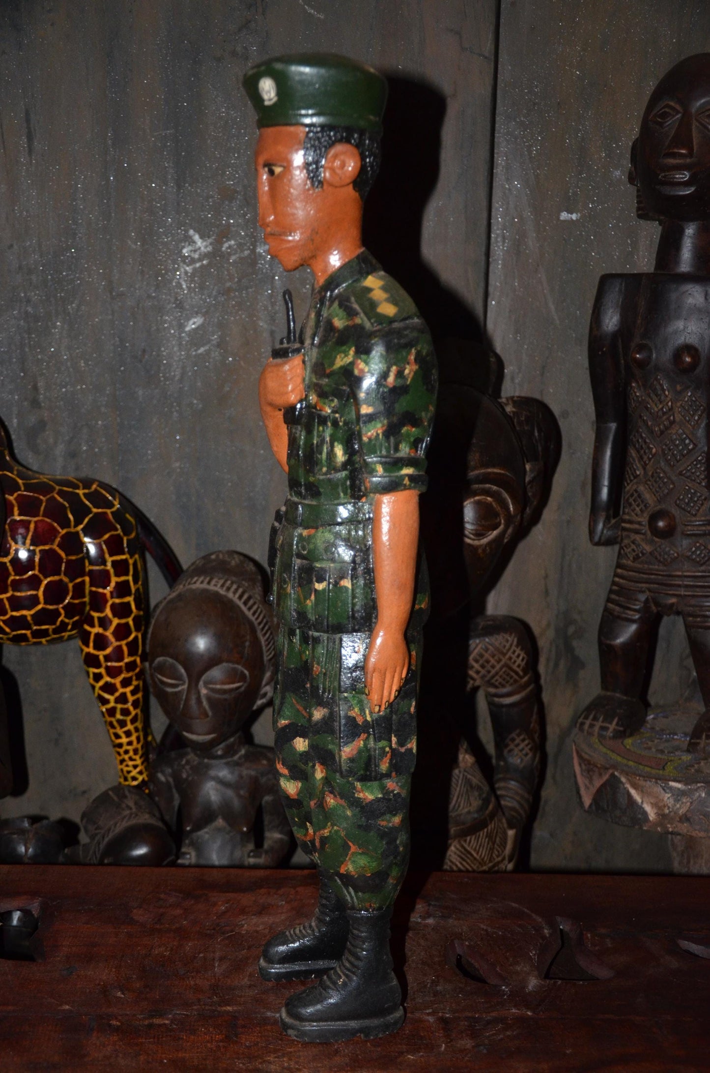Modern Rwandan Soldier Sculpture | Contemporary African Art