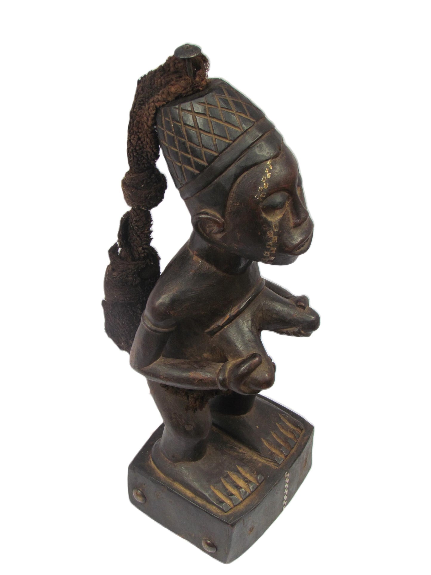 Figure féminine Bakongo – Statue tribale africaine du Congo et d'Angola | Art en bois sculpté à la main | Sculpture de maternité d'Afrique centrale