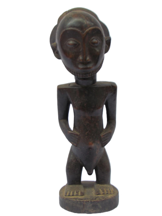 Statue africaine originale primitive en bois sculpté de la tribu Luba Congo